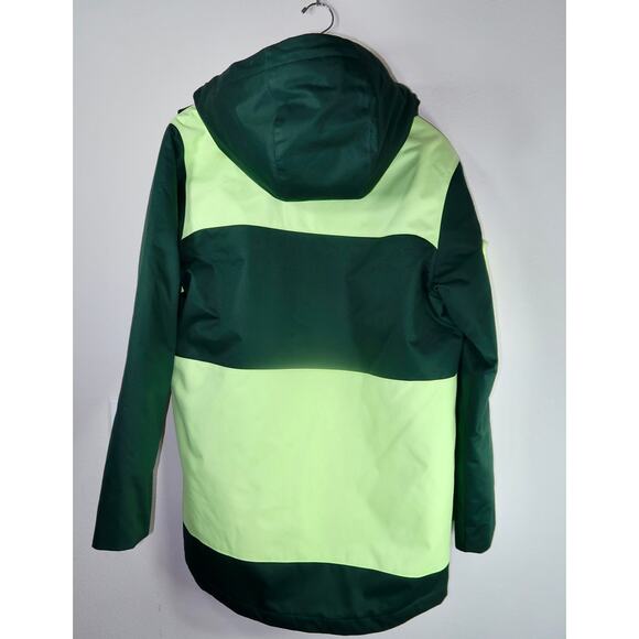 Eddie Bauer X Homme Femme Down Shell Jacket Dark Neon Green Mens Small Outerwear - Picture 6 of 6